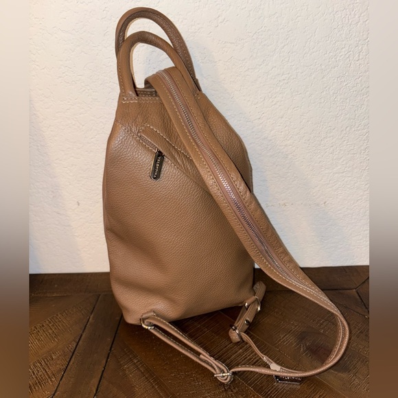 Valentina Tan Leather Backpack NWOT - Picture 6 of 12